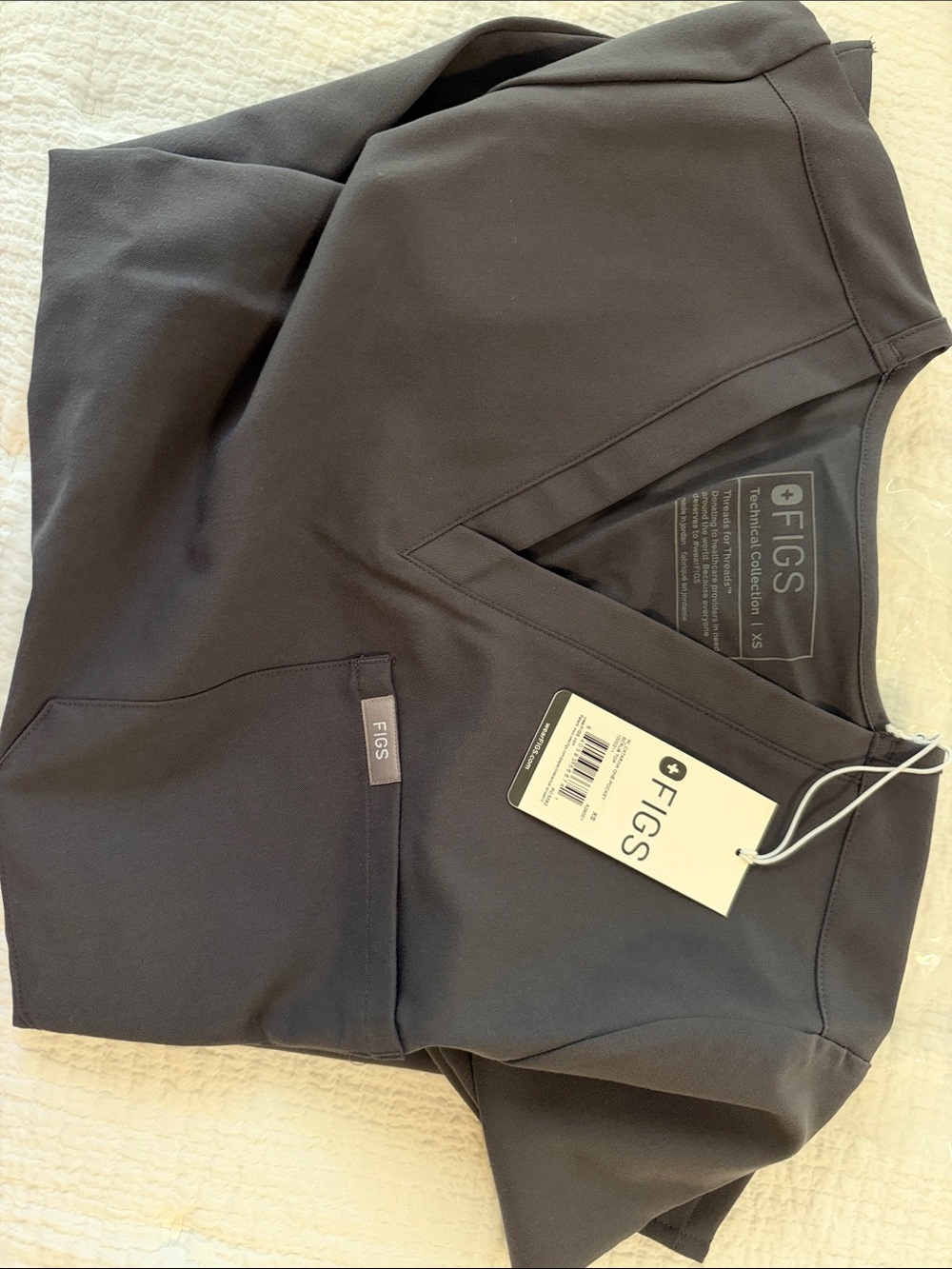 FIGS W. Catarina One-Pocket Scrub Top Grey